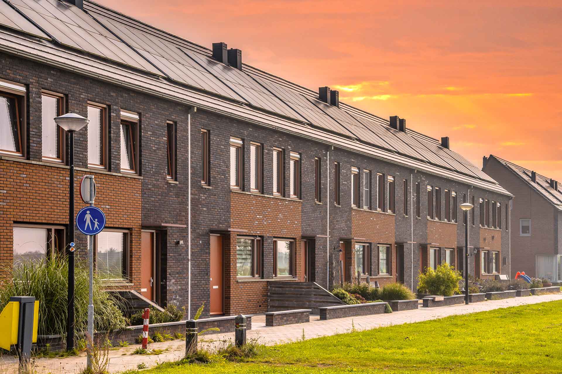 row of modern houses in modern ecological neighbor APBMB6S.jpg
